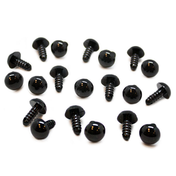Veiligheidsogen Zwart 12 mm 10 paar