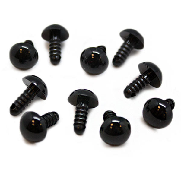 Veiligheidsogen Zwart 12mm 5 paar