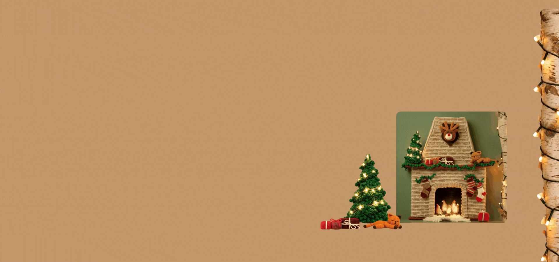 Wolplein Warm & Cosy Kerst 2026: Haak de kerstsfeer in huis met het Warm & Cosy Kerst 2026 haakpakket: een sfeervolle open haard, kerstboom en feestelijke details. Shop het pakket bij Wolplein