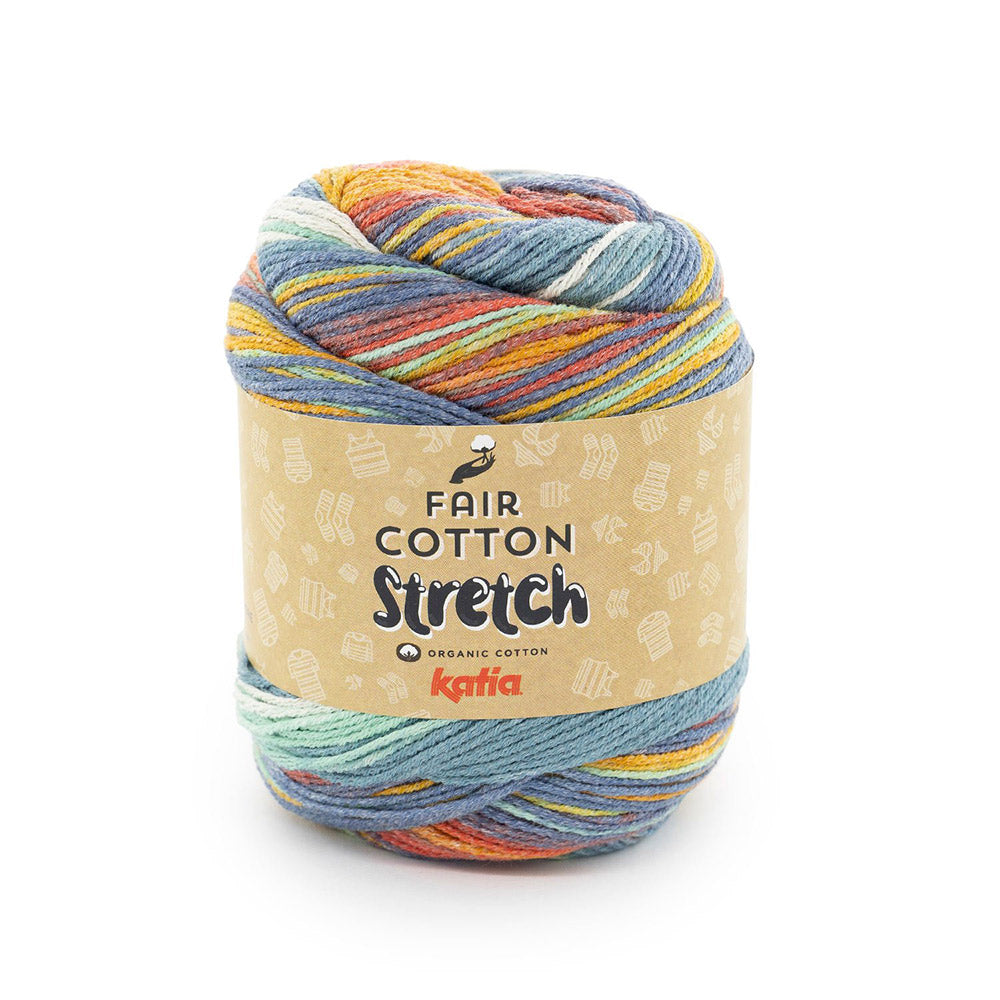 Katia Fair Cotton Stretch 102 Koraal-Geel-Olieverf