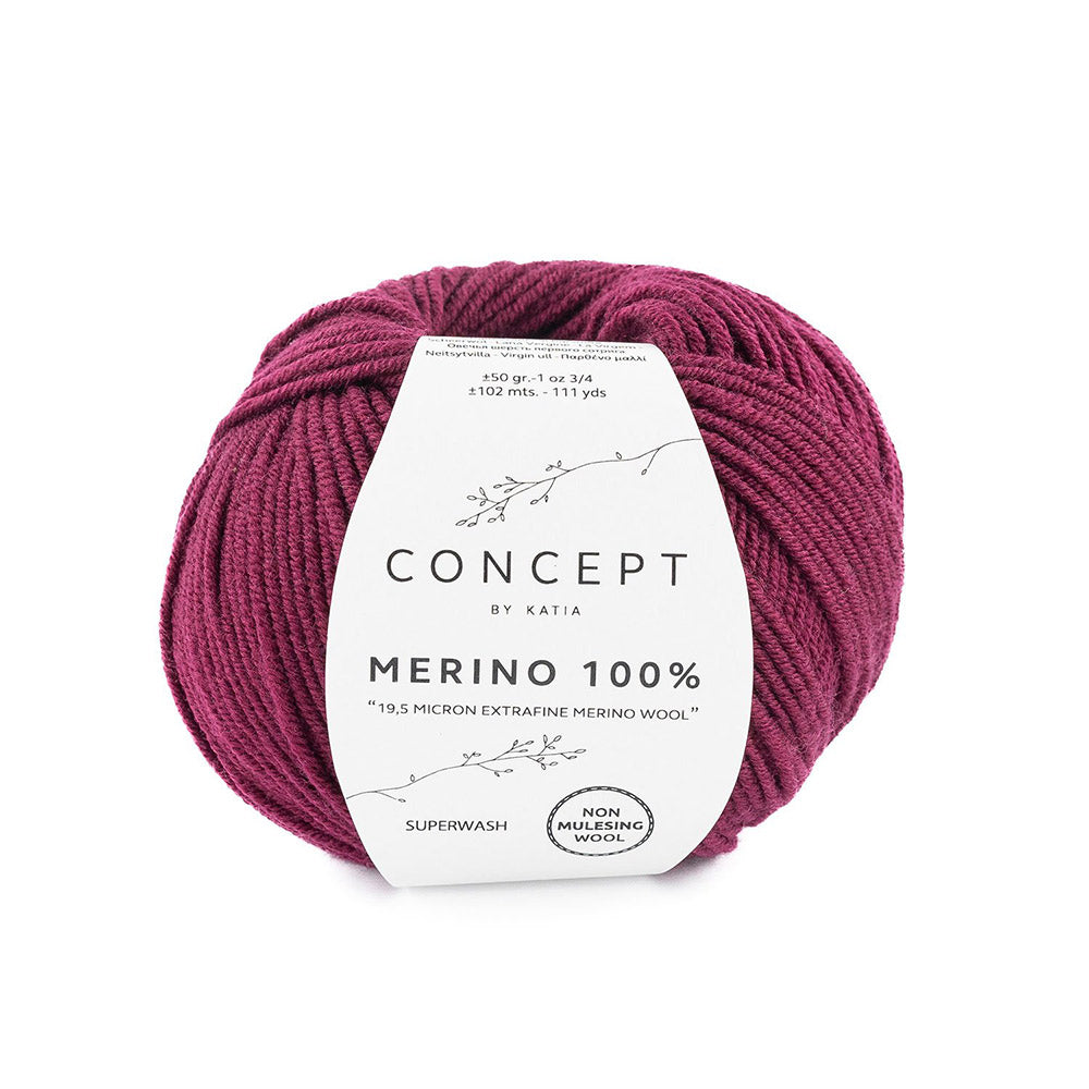 Katia Merino 100% 025 Bordeauxrood