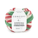 Katia Symmertric Socks & More - Christmas 100 Groen-Rood-Wit