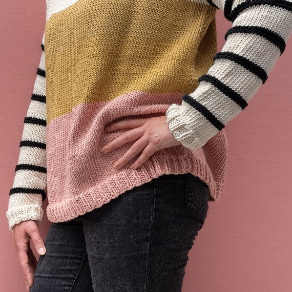 Jumper color block — gemaakt met Yarn and Colors Epic Alle kleuren pakket