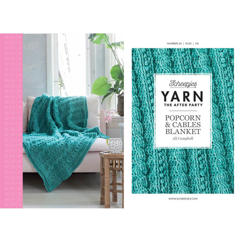 YARN The After Party nr.24 Popcorn-Cables Blanket UK
