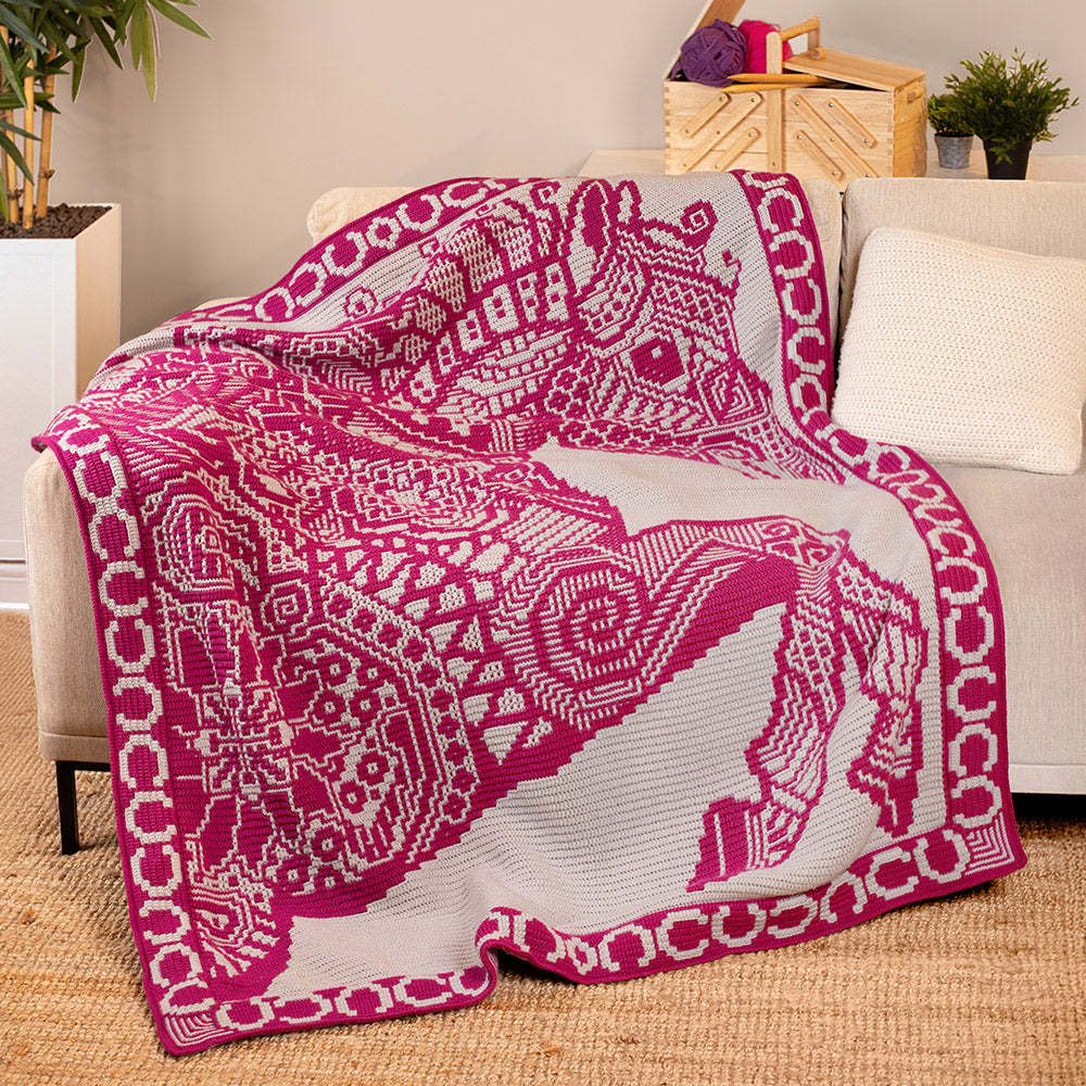 Paard — gemaakt met Zen Tangle Horse - AdO Crochet - Garenpakket - Mozaïek