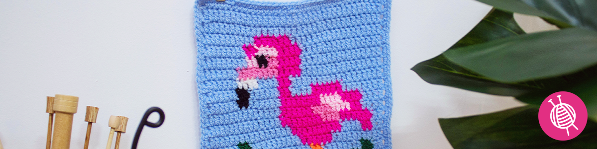 Pixel haken met stokjes - Maak &apos;n leuke flamingo!